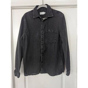 Topman Denim Shirt Jacket Men's size Small black cotton Shacket
